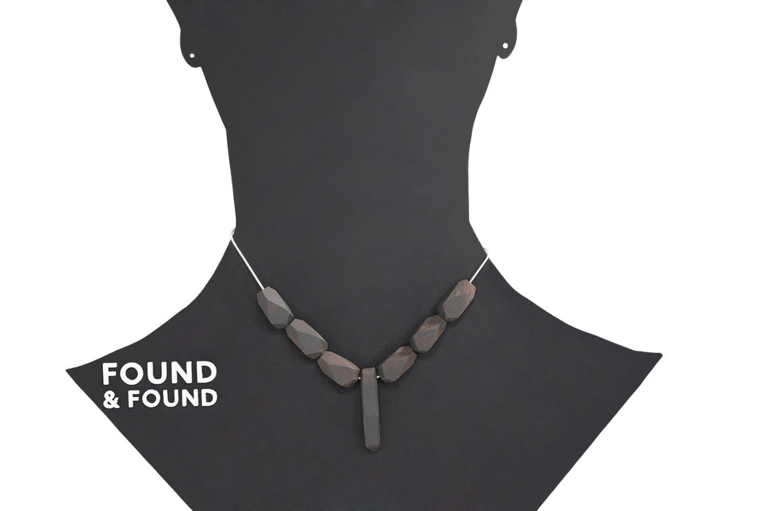 Ebony & Silver Chain Shadow Necklace