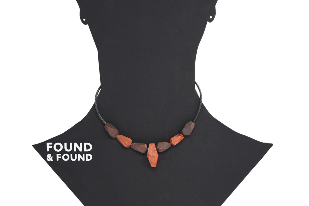 African Rosewood & Walnut Shadow Necklace